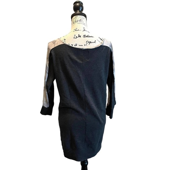 VS Victoria's Secret Tunic Sweatshirt Gray Medium Scoop Neck 3/4 Sleeve Camo - Picture 4 of 8